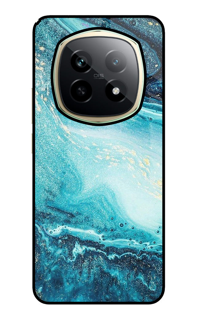 Blue Glitter Marble Realme P2 Pro 5G Glass Case Back Cover by Casekaro