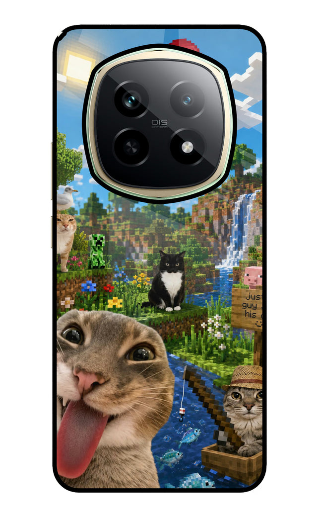 Minecraft Cat Chaos Realme P2 Pro 5G Glass Case Back Cover by Casekaro
