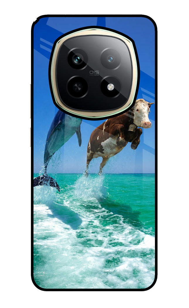 Dolphin vs Cow Realme P2 Pro 5G Glass Case Back Cover by Casekaro