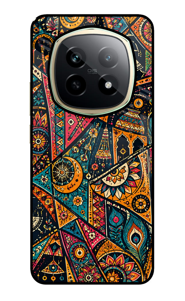 Folk Print Realme P2 Pro 5G Glass Case Back Cover by Casekaro