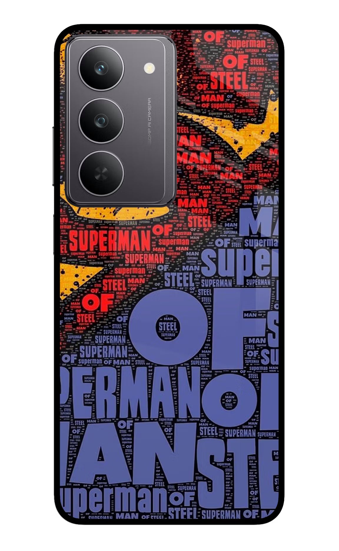 Superman Realme 14x 5G Glass Case Back Cover by Casekaro