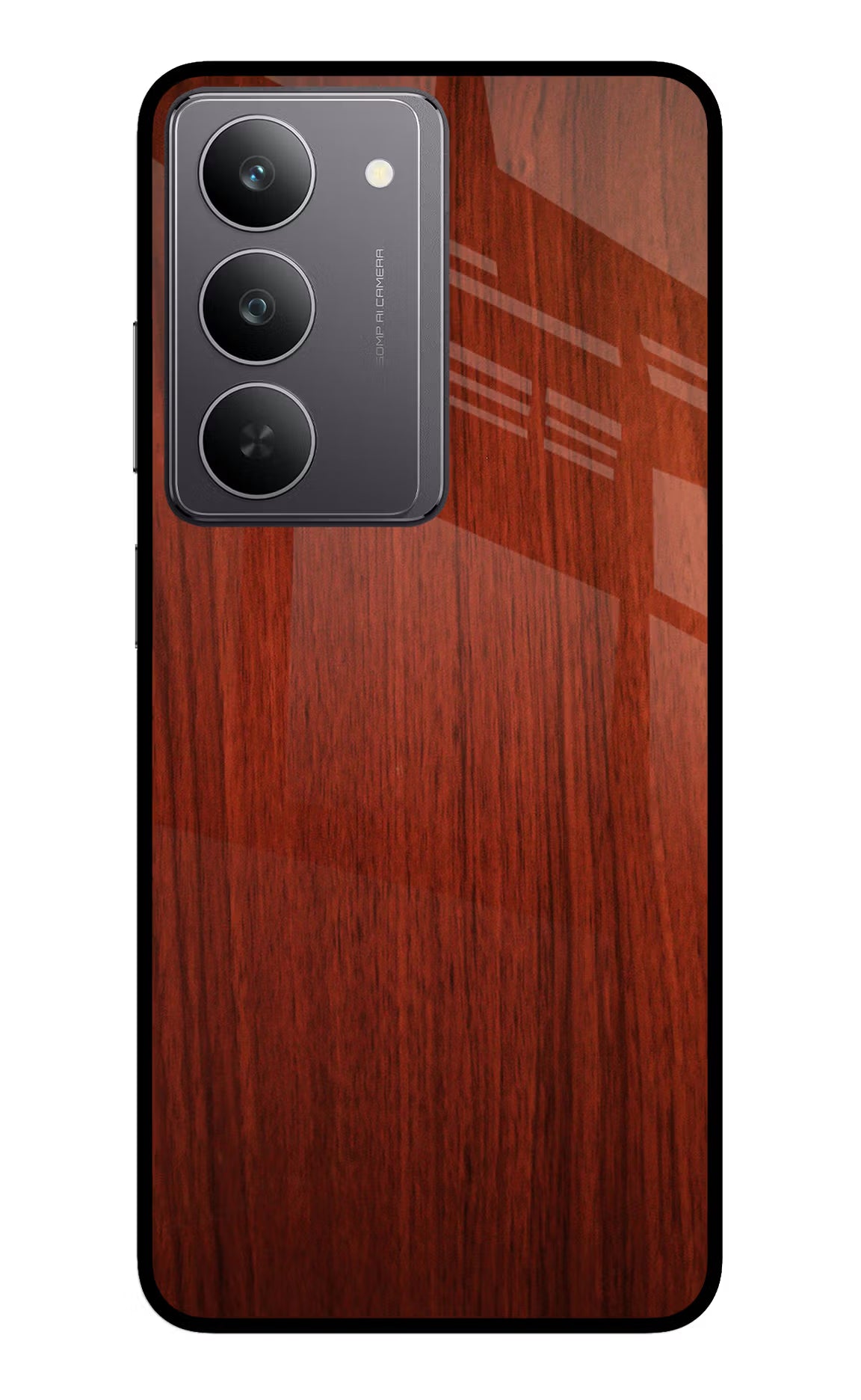 Wooden Plain Pattern Realme 14x 5G Glass Case Back Cover by Casekaro