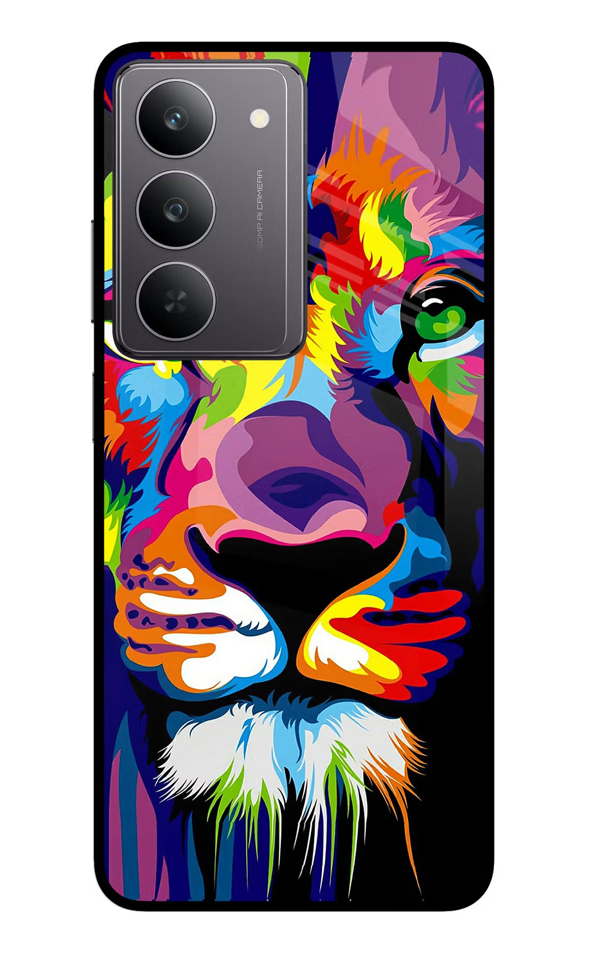 Lion Realme 14x 5G Glass Case Back Cover by Casekaro