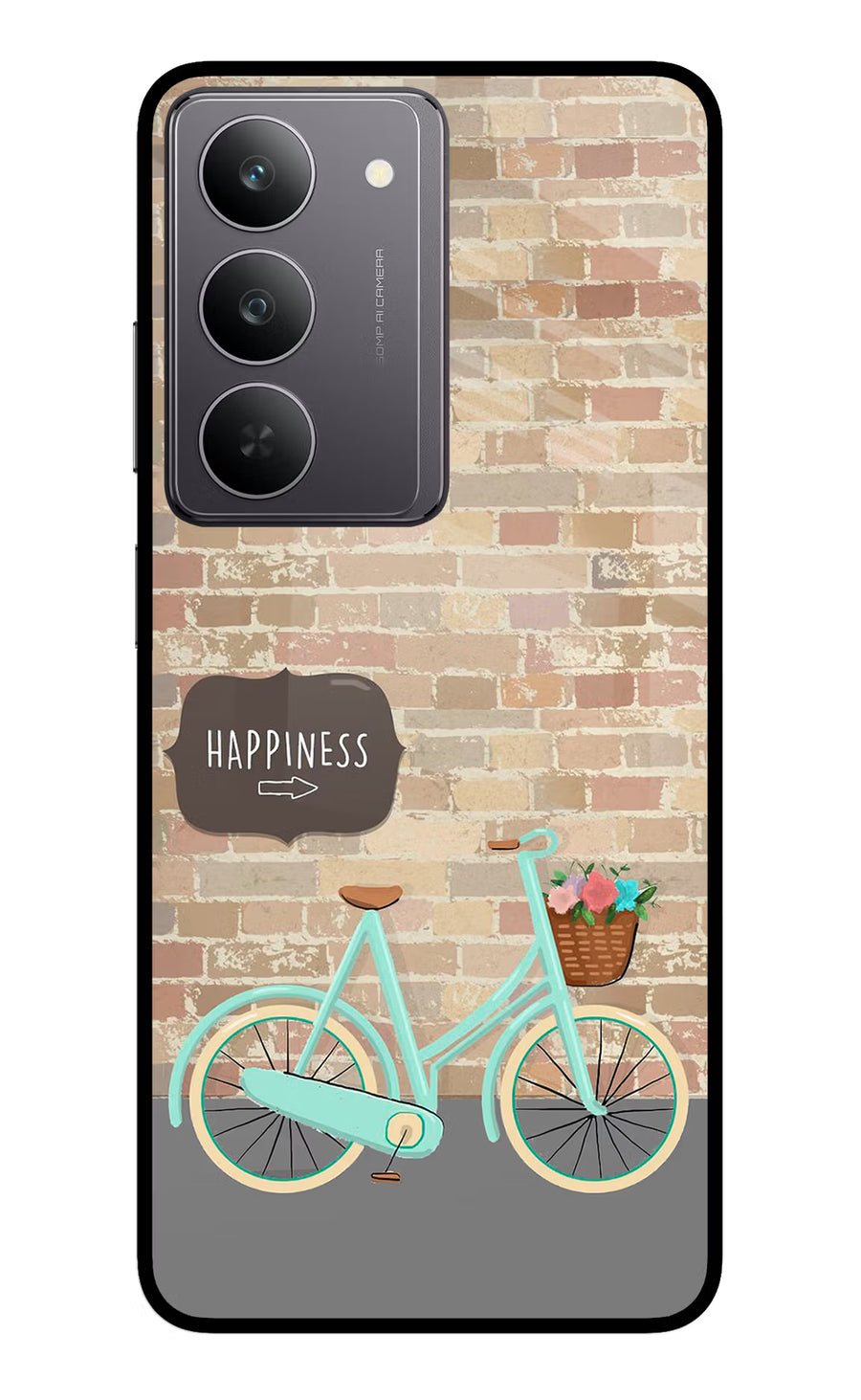 Happiness Artwork Realme 14x 5G Back Cover, Glass case