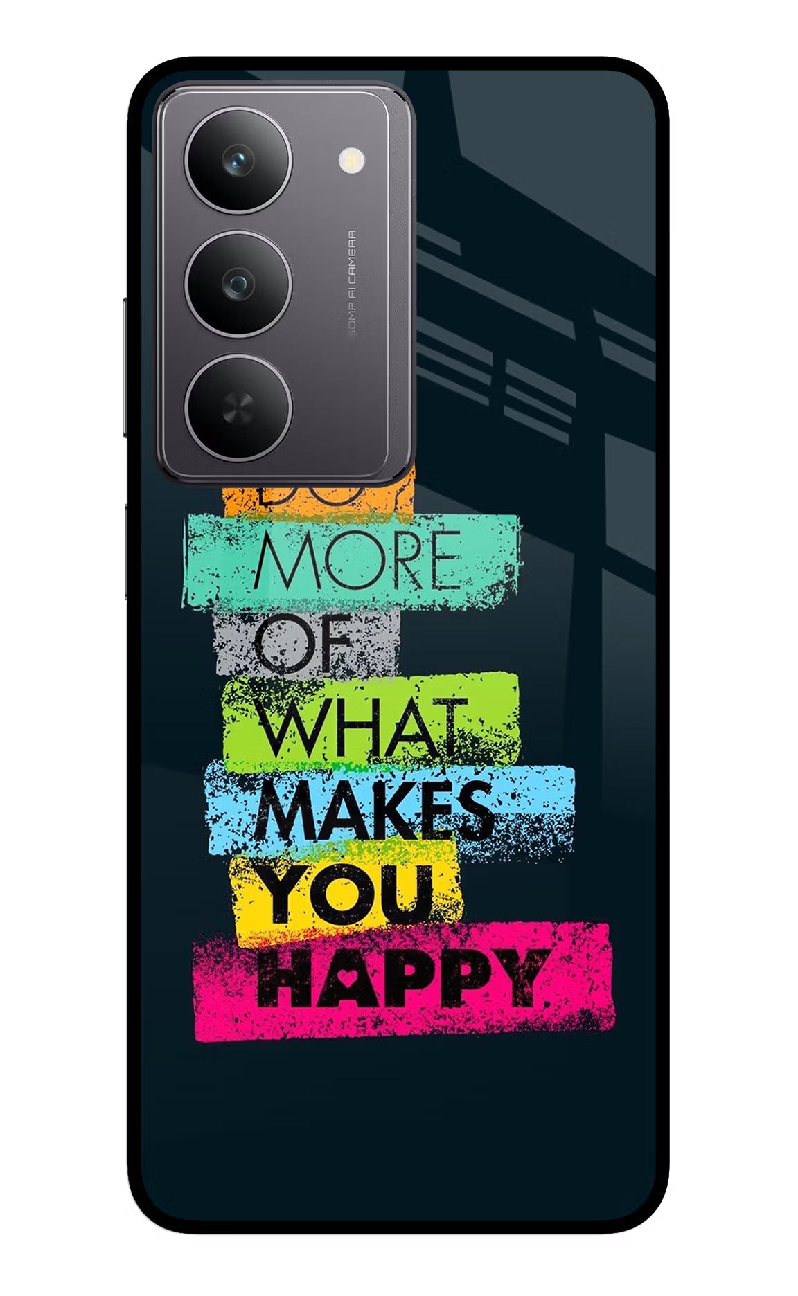 Do More Of What Makes You Happy Realme 14x 5G Glass Case Back Cover by Casekaro