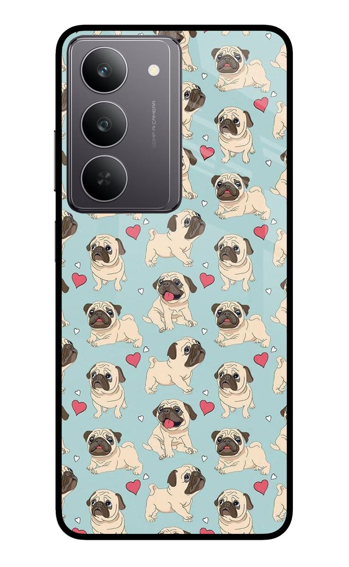 Pug Dog Realme 14x 5G Glass Case Back Cover by Casekaro
