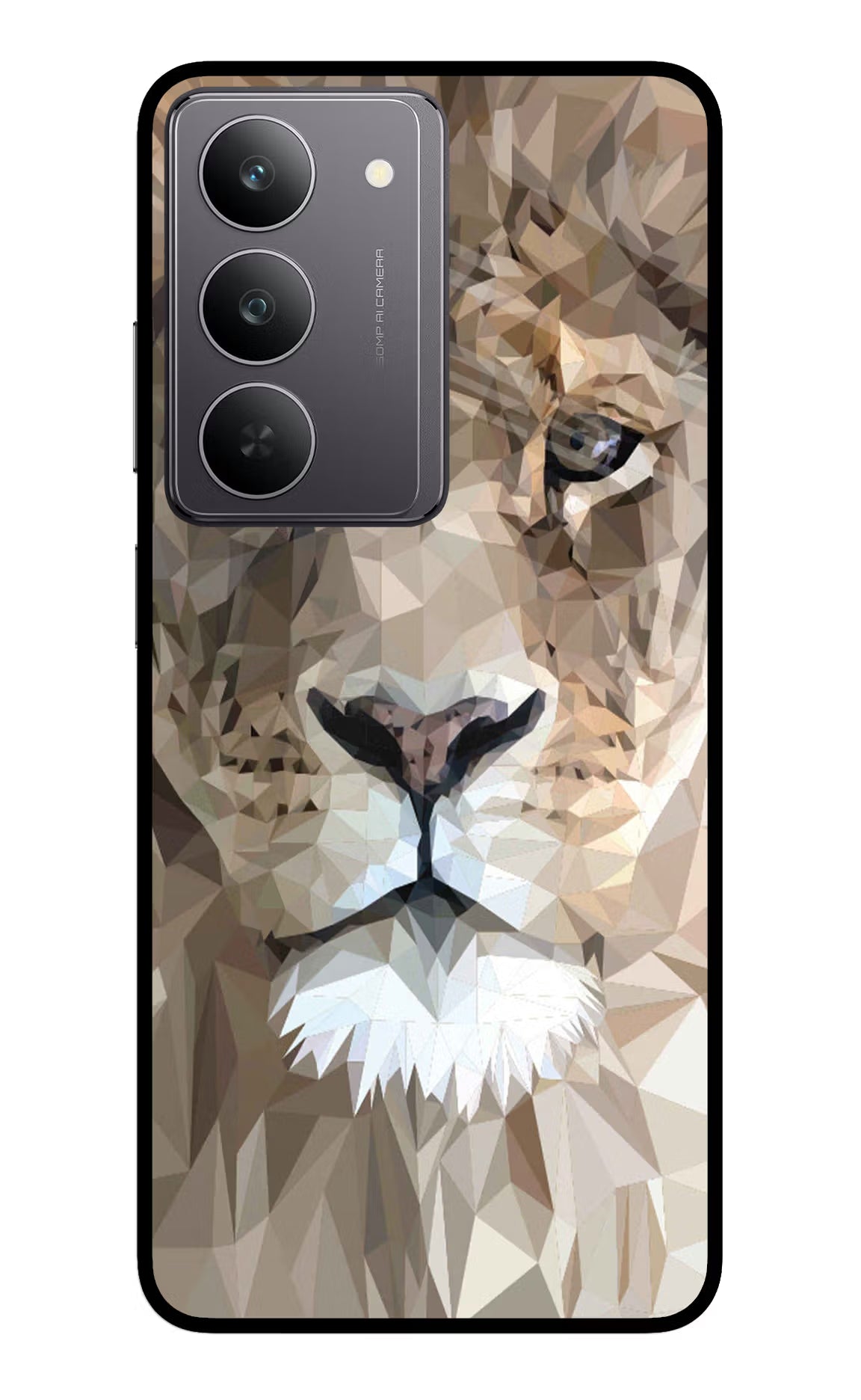 Lion Art Realme 14x 5G Glass Case Back Cover by Casekaro