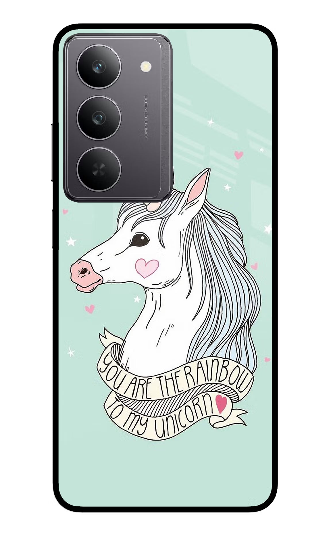 Unicorn Wallpaper Realme 14x 5G Glass Case Back Cover by Casekaro