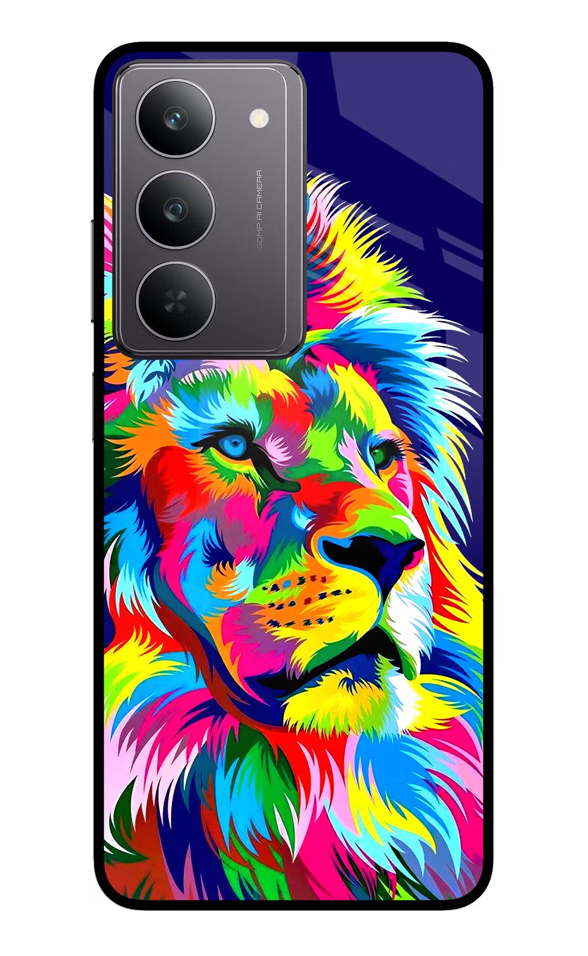 Vector Art Lion Realme 14x 5G Glass Case Back Cover by Casekaro