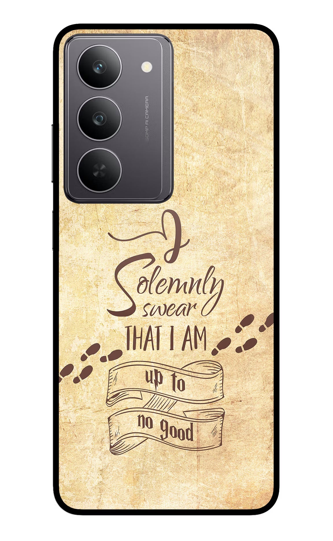 I Solemnly swear that i up to no good Realme 14x 5G Glass Case Back Cover by Casekaro