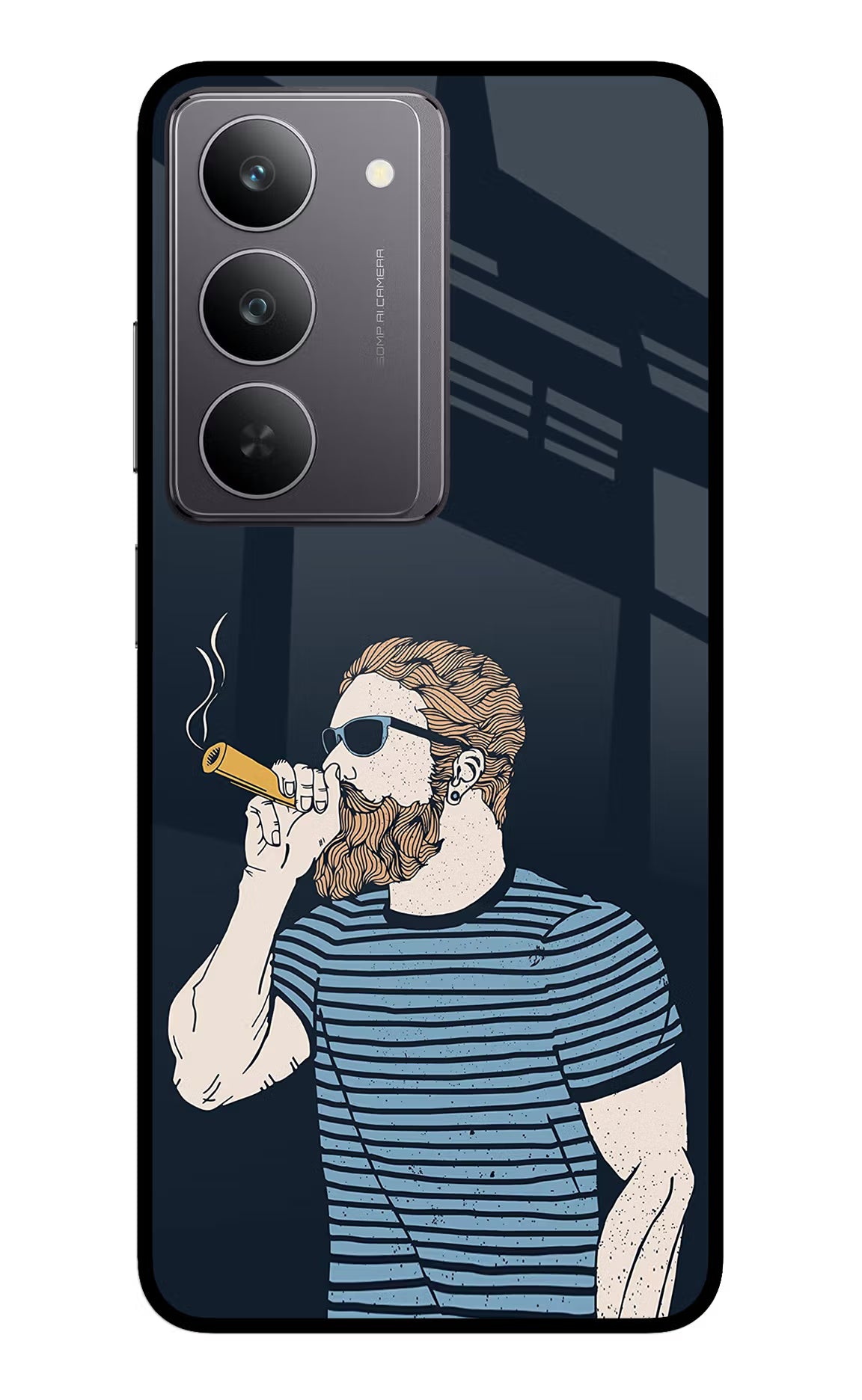 Smoking Realme 14x 5G Glass Case Back Cover by Casekaro