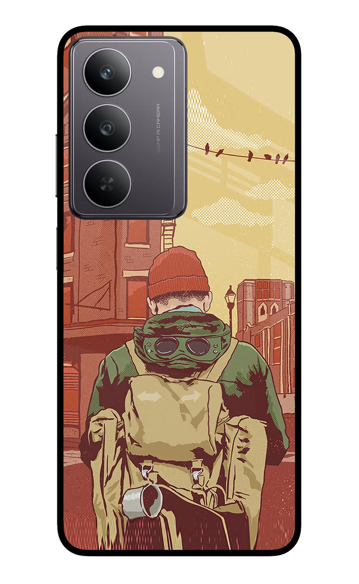 Adventurous Realme 14x 5G Glass Case Back Cover by Casekaro