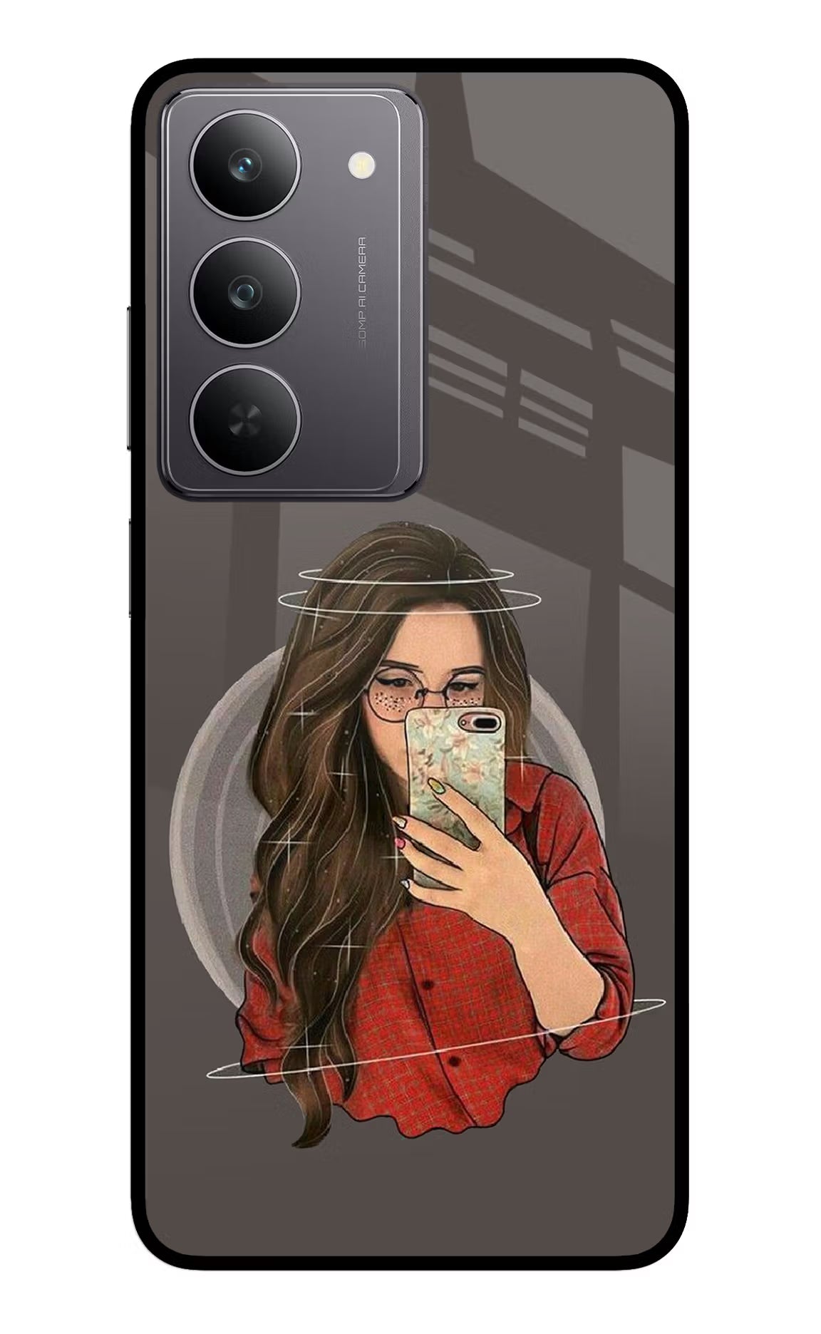 Selfie Queen Realme 14x 5G Glass Case Back Cover by Casekaro