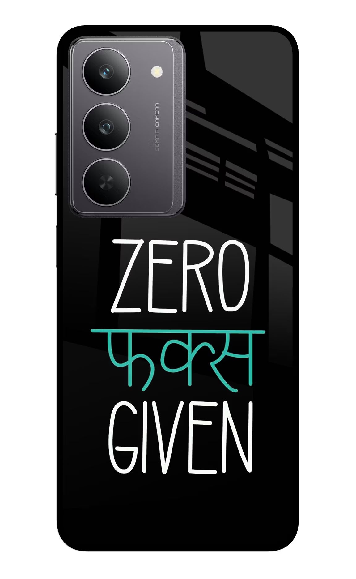 Zero Fucks Given Realme 14x 5G Glass Case Back Cover by Casekaro