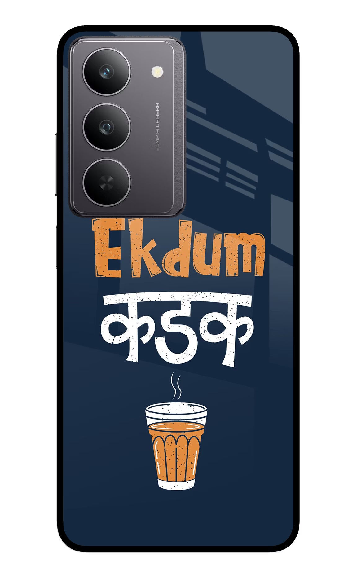 Ekdum Kadak Chai Realme 14x 5G Glass Case Back Cover by Casekaro