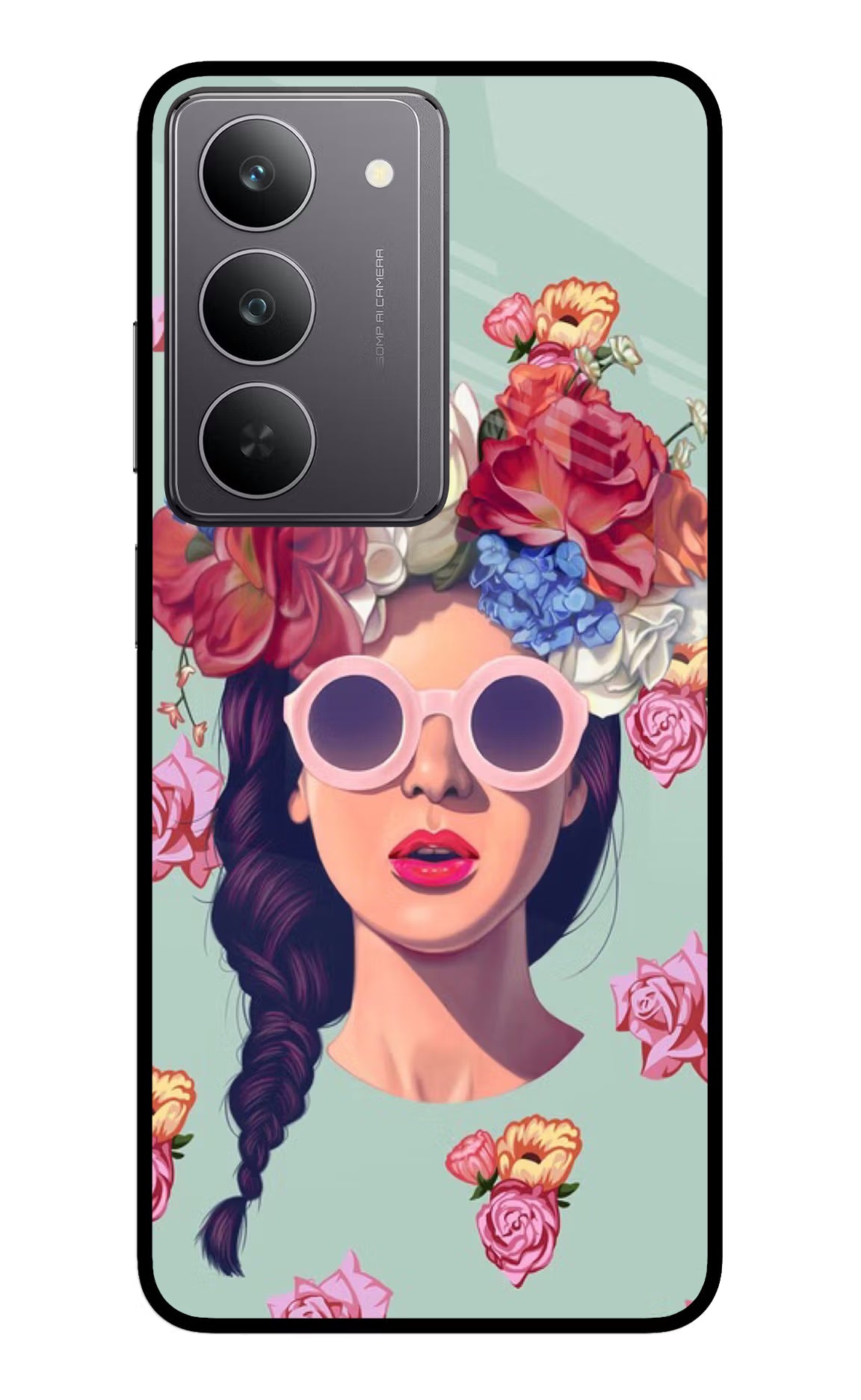 Pretty Girl Realme 14x 5G Glass Case Back Cover by Casekaro