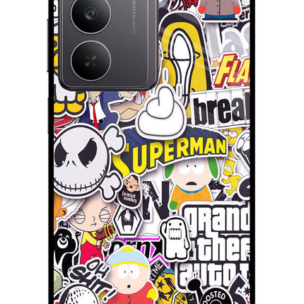 Sticker Bomb Realme 14x 5G Glass Case