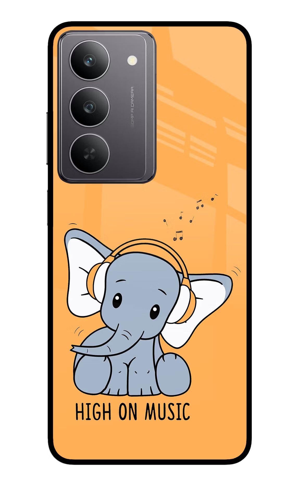 High On Music Realme 14x 5G Glass Case Back Cover by Casekaro