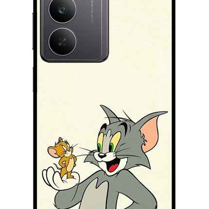 Tom & Jerry Realme 14x 5G Glass Case Back Cover by Casekaro