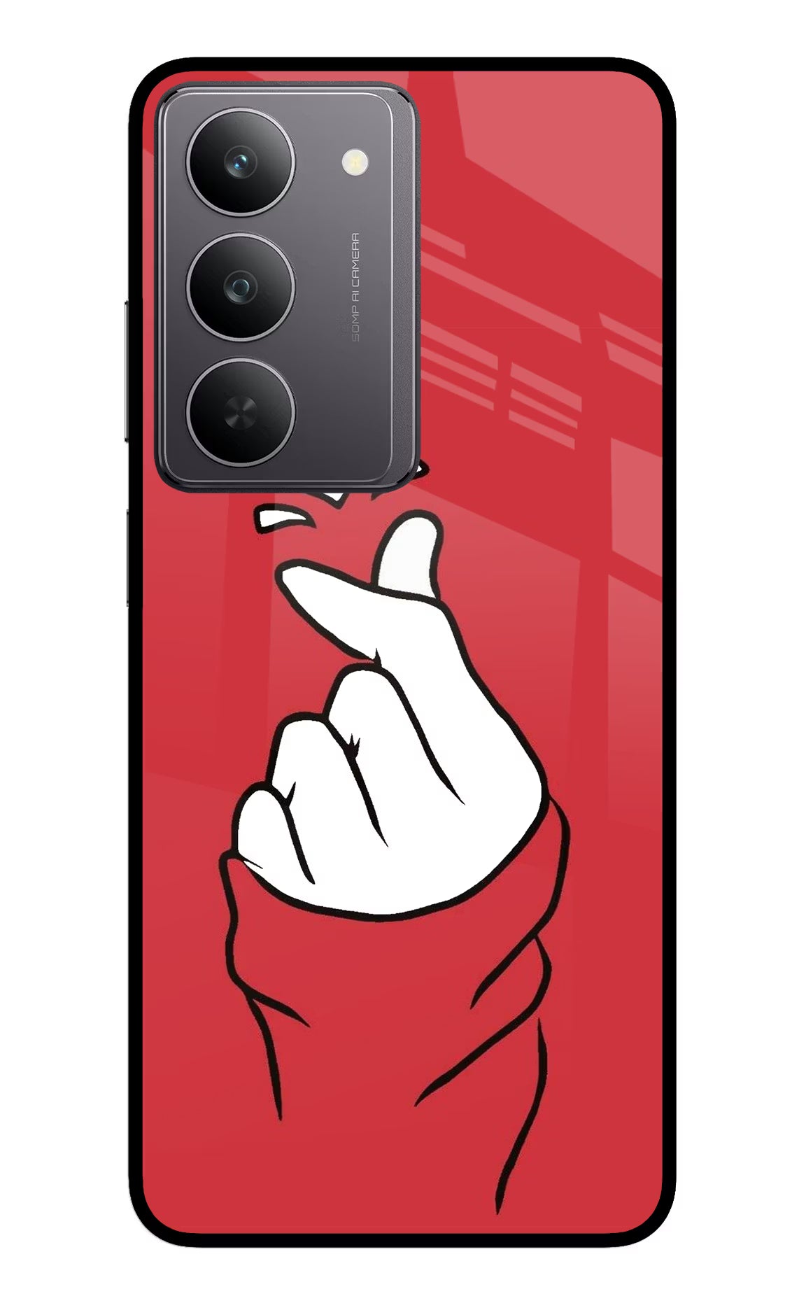 Korean Love Sign Realme 14x 5G Glass Case Back Cover by Casekaro