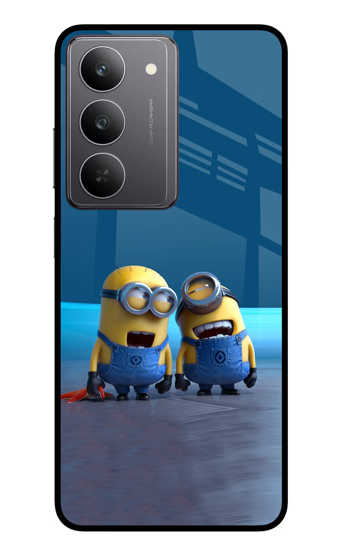Minion Laughing Realme 14x 5G Glass Case Back Cover by Casekaro