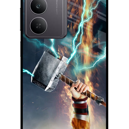Thor Hammer Mjolnir Realme 14x 5G Glass Case