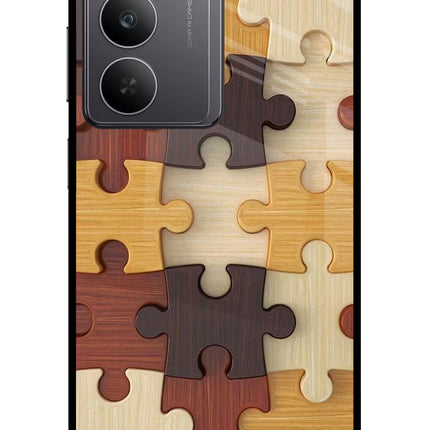 Wooden Puzzle Realme 14x 5G Glass Case