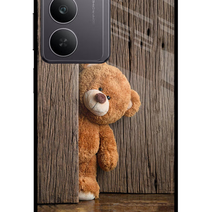 Teddy Wooden Realme 14x 5G Glass Case Back Cover by Casekaro