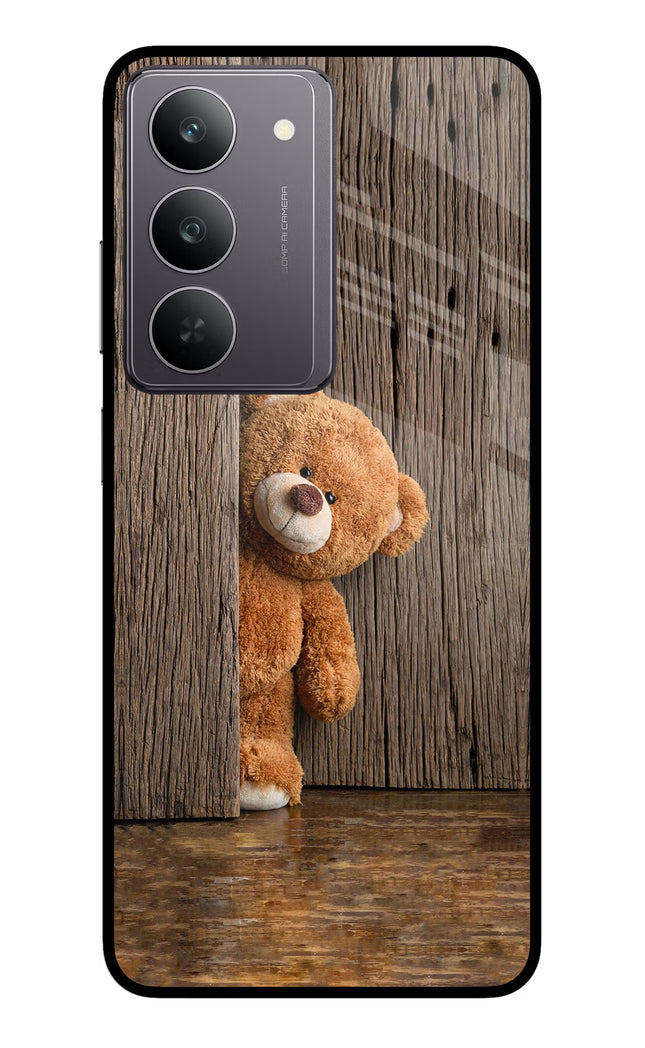 Teddy Wooden Realme 14x 5G Glass Case Back Cover by Casekaro