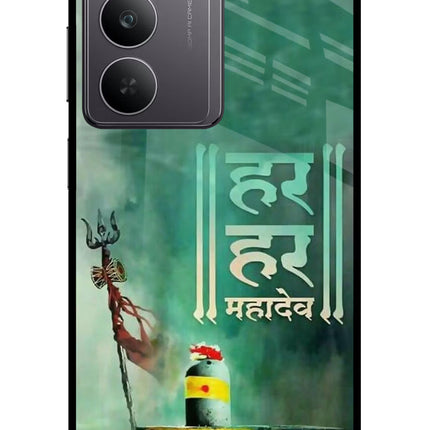 Har Har Mahadev Shivling Realme 14x 5G Glass Case