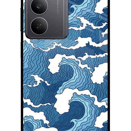 Blue Waves Realme 14x 5G Glass Case