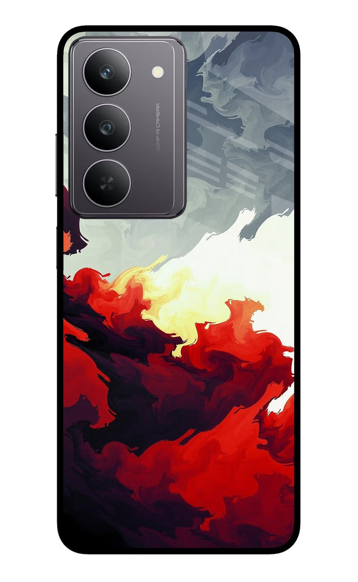 Fire Cloud Realme 14x 5G Glass Case Back Cover by Casekaro