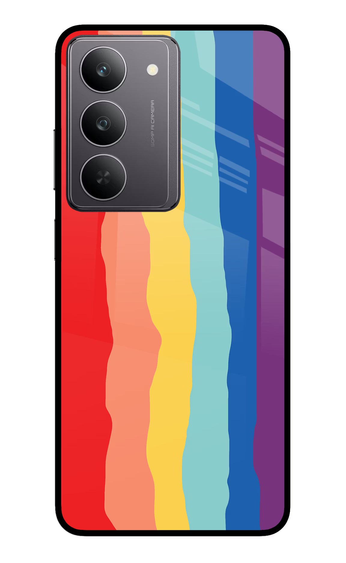 Rainbow Realme 14x 5G Glass Case Back Cover by Casekaro