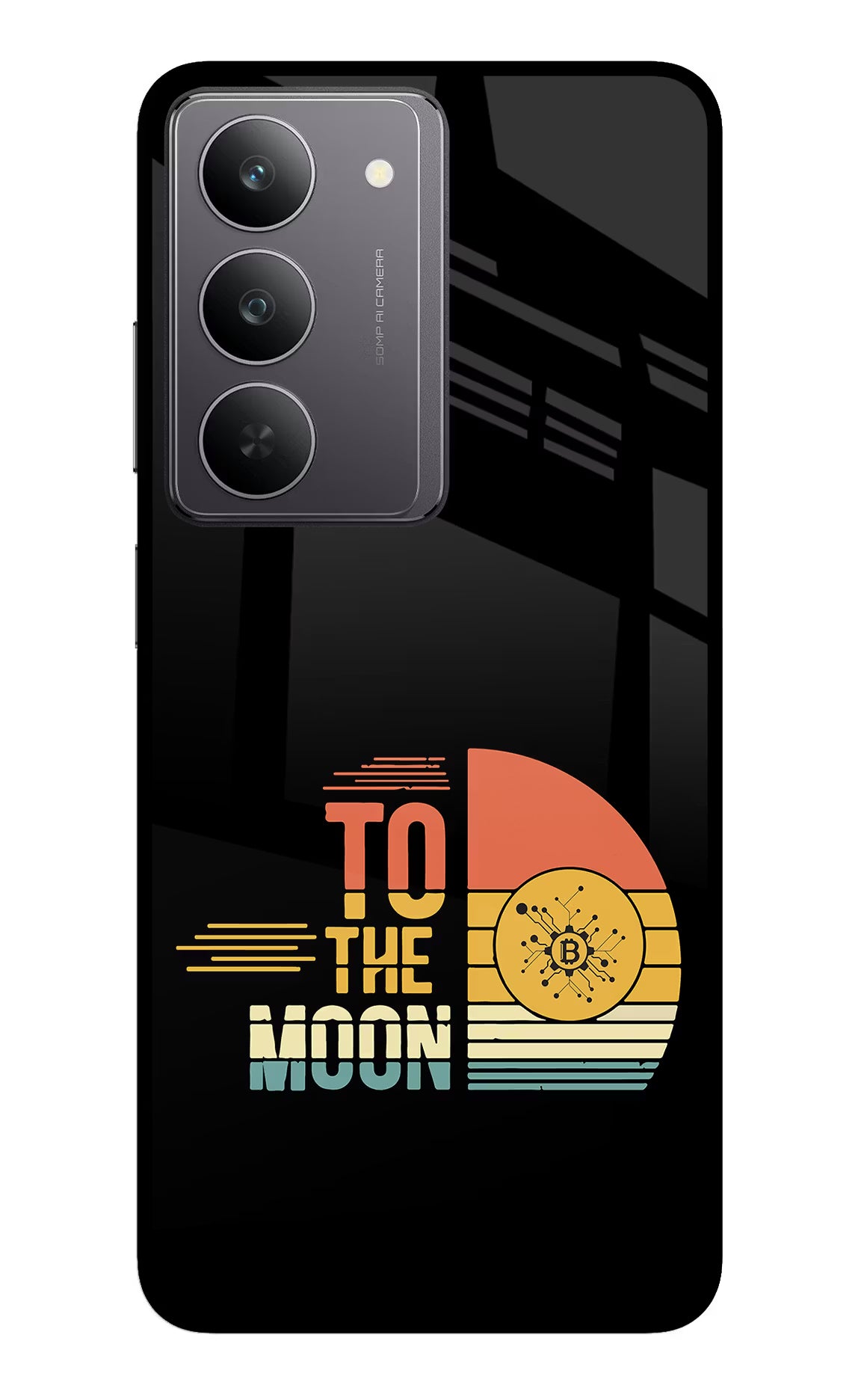 To the Moon Realme 14x 5G Glass Case Back Cover by Casekaro