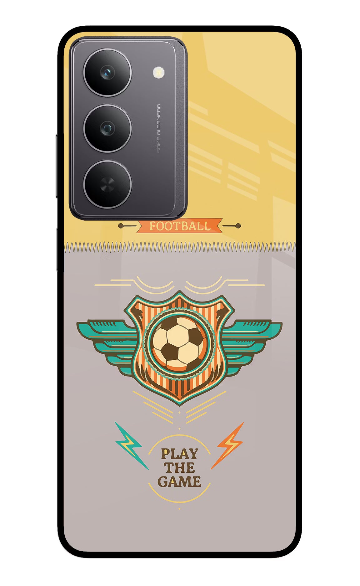 Football Realme 14x 5G Glass Case Back Cover by Casekaro