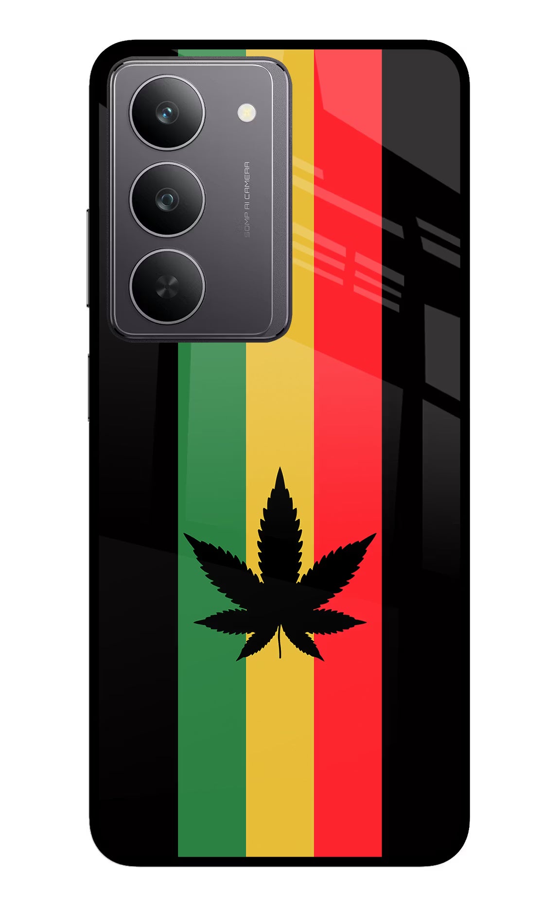 Weed Flag Realme 14x 5G Glass Case Back Cover by Casekaro