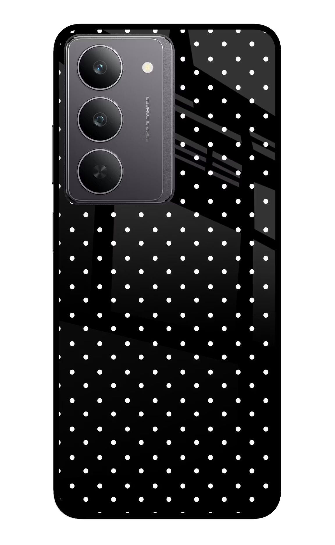 White Dots Realme 14x 5G Glass Case Back Cover by Casekaro