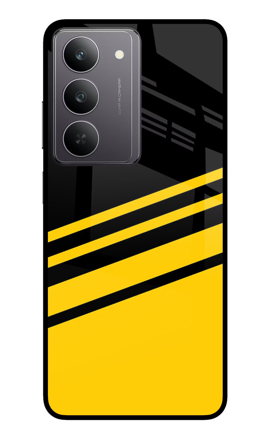 Yellow Shades Realme 14x 5G Glass Case Back Cover by Casekaro