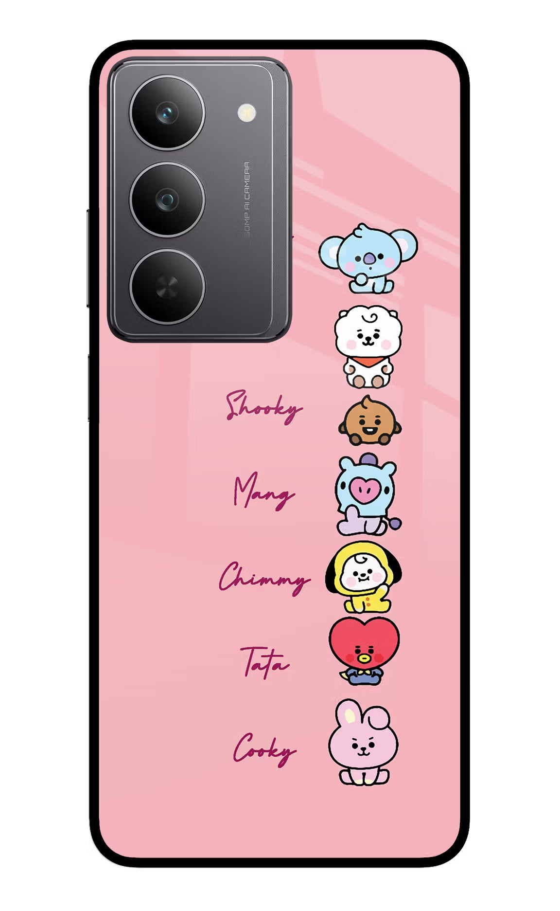 BTS names Realme 14x 5G Glass Case Back Cover by Casekaro