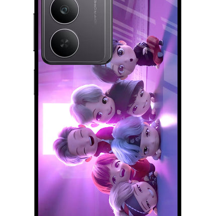 BTS Chibi Realme 14x 5G Glass Case