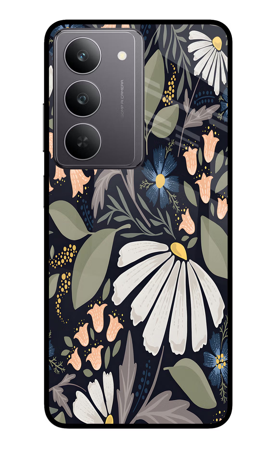 Flowers Art Realme 14x 5G Glass Case Back Cover by Casekaro