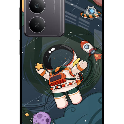 Cartoon Astronaut Realme 14x 5G Glass Case