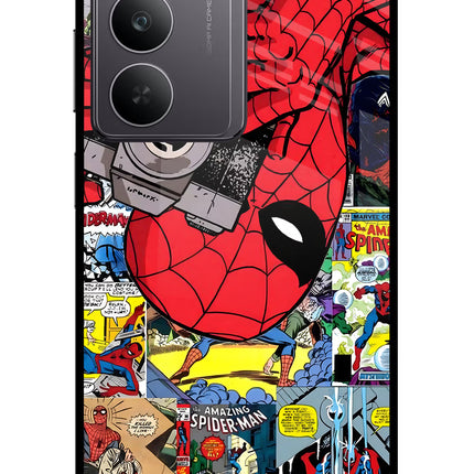 Spider Man Realme 14x 5G Glass Case Back Cover by Casekaro