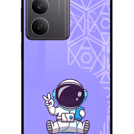 Cute Astronaut Chilling Realme 14x 5G Glass Case