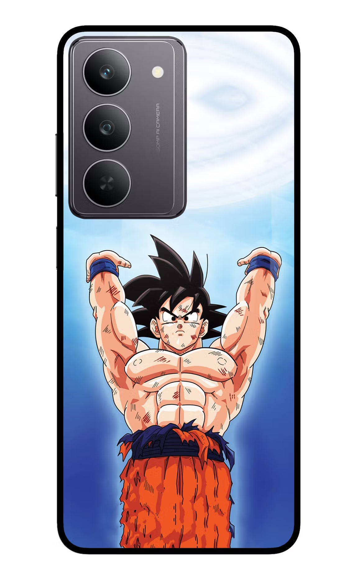 Goku Power Realme 14x 5G Glass Case Back Cover by Casekaro