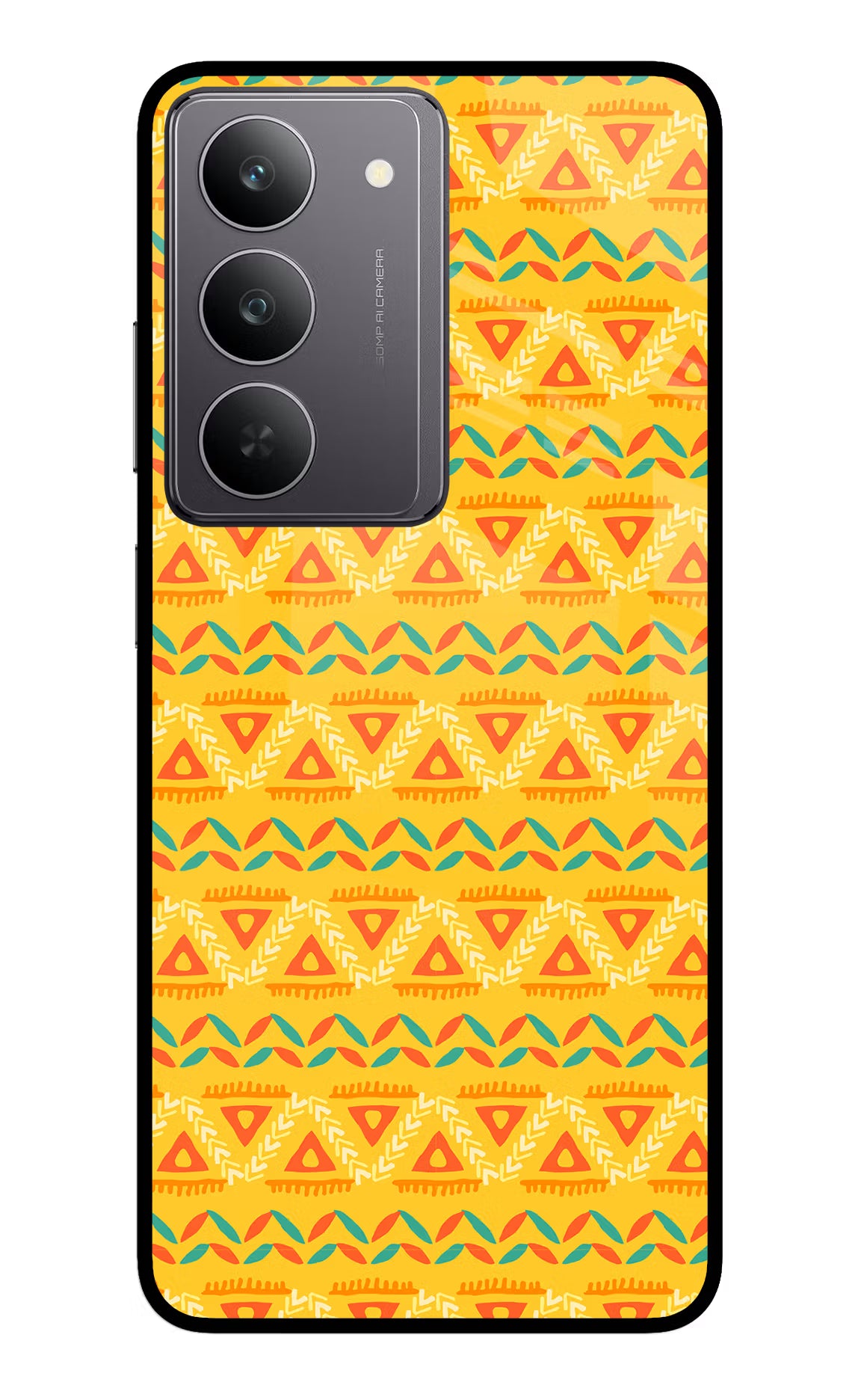 Tribal Pattern Realme 14x 5G Glass Case Back Cover by Casekaro