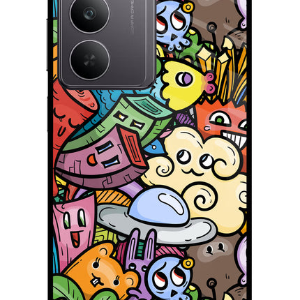 Veggie Doodle Realme 14x 5G Glass Case