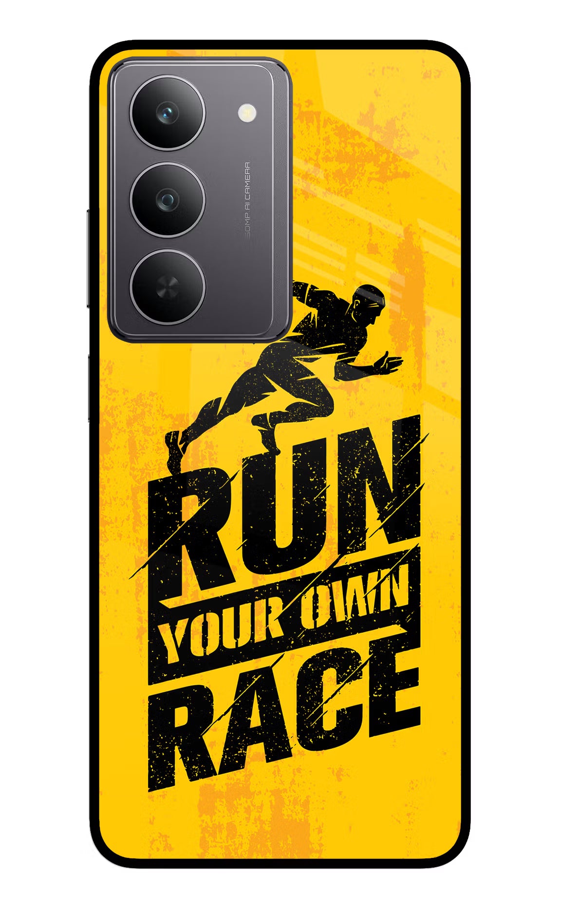Run Your Own Race Realme 14x 5G Glass Case Back Cover by Casekaro