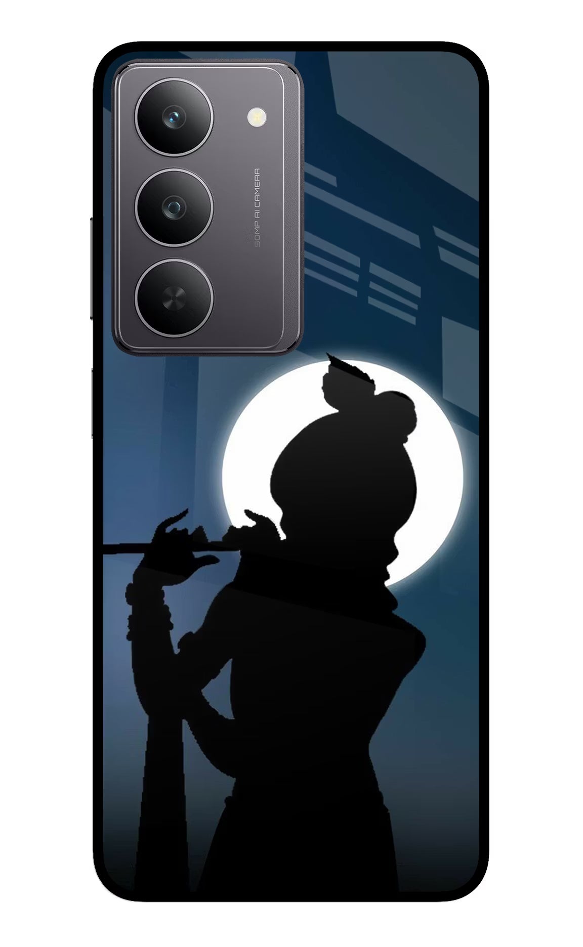 Shri Krishna Silhouette Realme 14x 5G Glass Case Back Cover by Casekaro