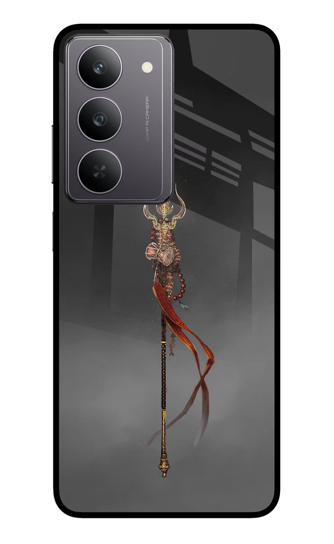 Shiv Trishul Realme 14x 5G Glass Case Back Cover by Casekaro